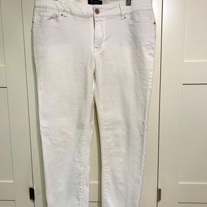 WHBM white skinny crop jeans